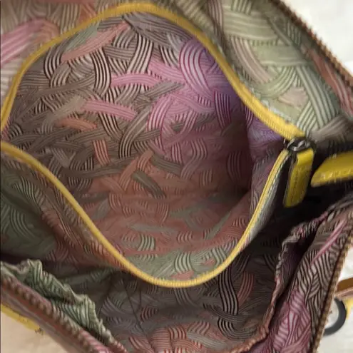 The Sak Yellow and Brown Crossbody Bag with Buckle Detail