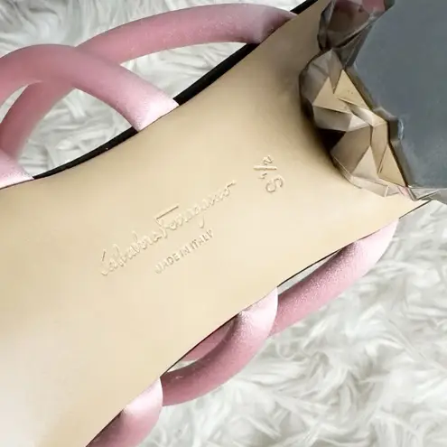 Salvatore Ferragamo Amalia 55 Satin Slip on Pink Sandal Size 9.5