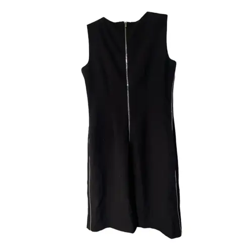 Calvin Klein black Midi dress Classy Side Zippers detail silver hardware women 6