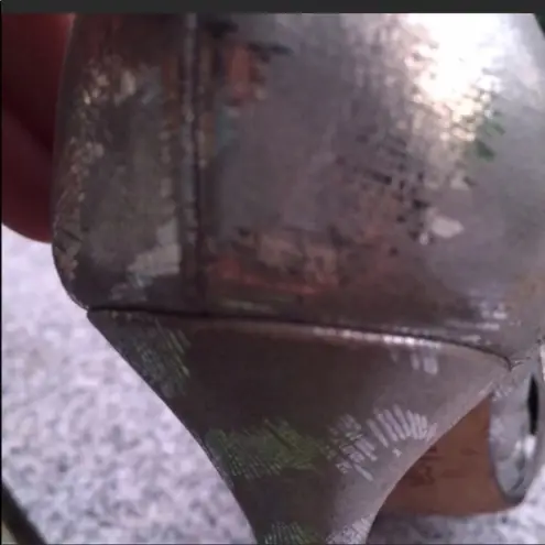 Nina Silver Patterned Strappy Heels 8.5