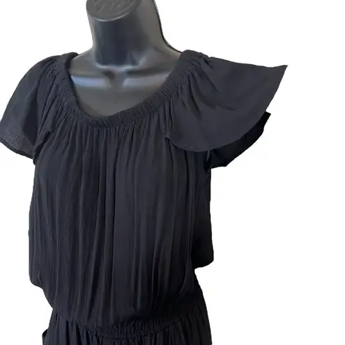 Anthropologie BeachGold Black Off the Shoulder Jumpsuit Black