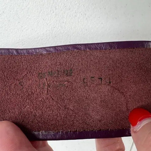 80’s Vintage Small S Sash Leather Wrap Belt Purple Gold Tone Detail Classic 6574