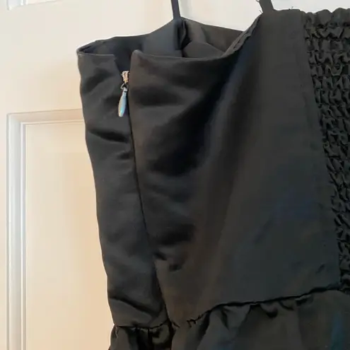 Future Collective Strappy Satin Black Midi Dress Large Cocktail Formal Chic Glam