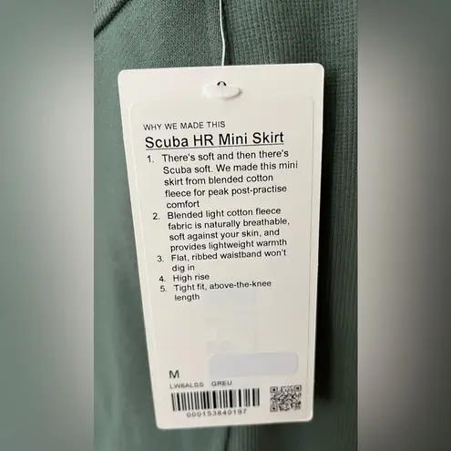 Lululemon  Scuba High-Rise Mini Skirt Grey‎ Eucalyptus Medium Yoga Athleisure NWT