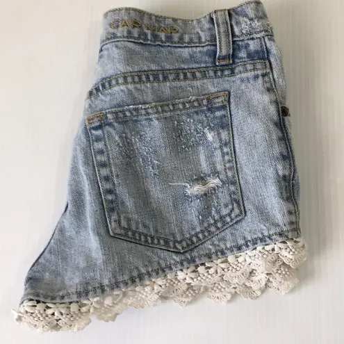 LF  Carmar Distressed Crochet Trim Shorts, 24