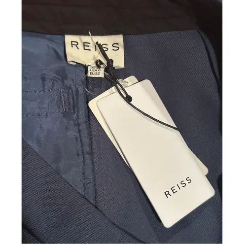 Reiss Barratt Straight Leg Trousers Wool Blend Deep Sea Blue NWT 0