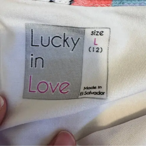 Lucky In Love Floral Tiered Mini Tennis Skort Women’s L Athletic Colorful Skirt Pink Size L - Image 6