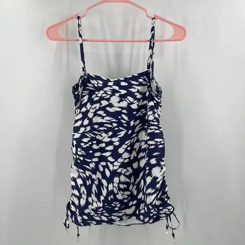 La Blanca Tankini Top Size 10 NWT Changing Tides Bandeau Cinch Side Indigo Swim