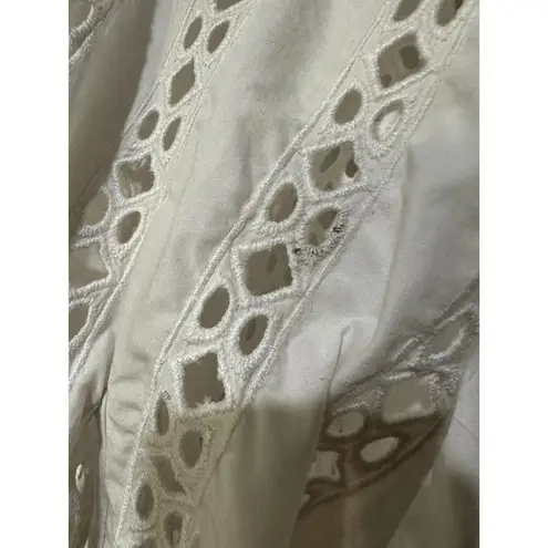 Something Navy Women's Size XXL Long Sleeve Dress White Eyelet Cinch Waist NWT