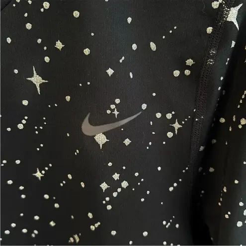 Nike Like New  Starry Night Fitness Training Crop Top Black Silver Size Large