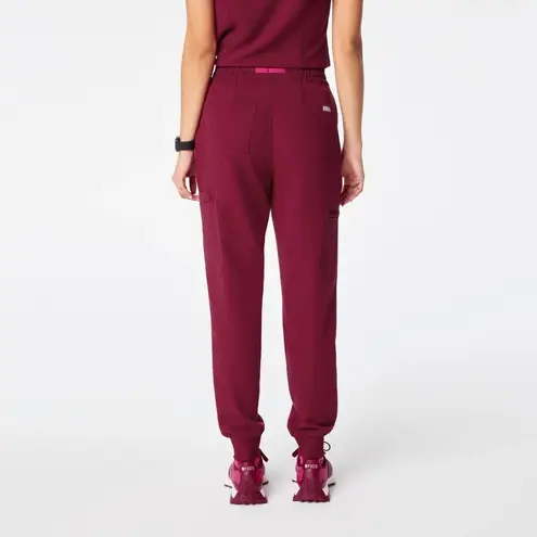 FIGS  Uman Relaxed Jogger Scrub Pants in Deep Cranberry, Size Small - Image 8