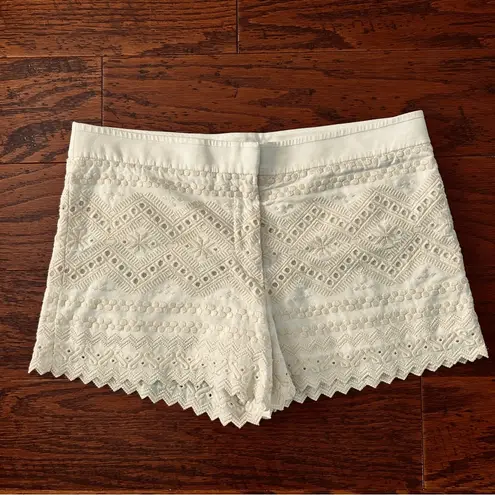 Tory Burch  $195 Veronique White and Cream Embroidered Lace Shorts in Small