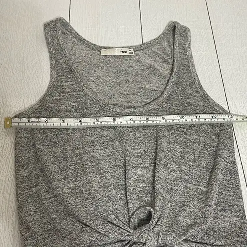 Wilfred  Free Heather Gray Cropped Tie Front Deep Scoop Neck Tank Size XXS