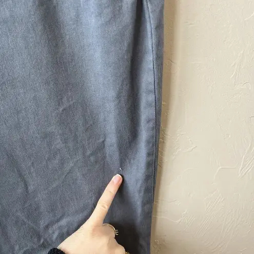 LL Bean Khaki Pants Women's Size 14 Petite Classic Fit Blue Flat Front Loose Gray