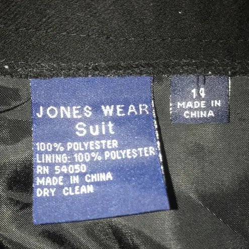 Jones Wear SUIT fully lined flared pants office or dressy black NEW size 14