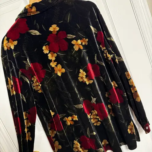 Jaclyn Smith Vintage Deadstock Velvet Floral Top Boho Cottagecore 80s 90s