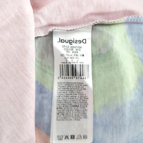 Desigual Luca Floral Mandala Unisex Orange Pink Purple Blue T-Shirt NWT- Size U