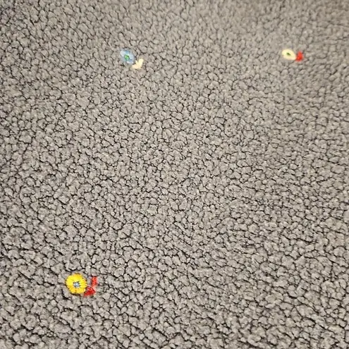 The Great The Sherpa Cropped Sweatpant Vintage Navy Ditsy Floral Embroidery 2 M