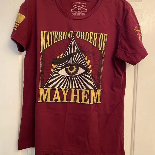 Grunt Style Maternal order of Mayhem Graphic Maroon Tee L