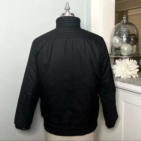 Bogner Black Vintage Ski Bomber Coat Winter Jacket Zip Snap 8 Medium