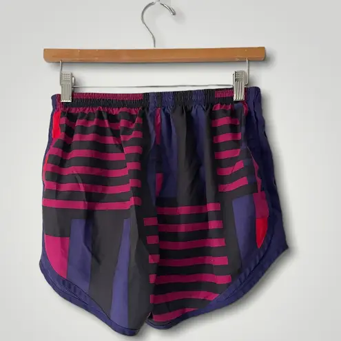 Nike Pink Red Purple & Black Funky Geometric Patterned Dri-Fit Athletic Pull On Shorts