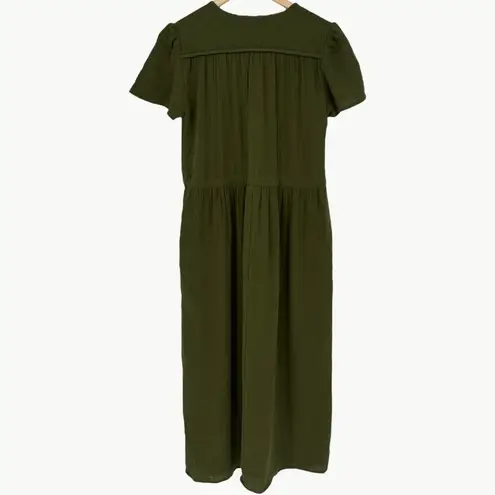 Christy Dawn NWT The Dawn Cotton Gauze Midi Dress | Sz Small | Forest Green
