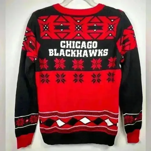 Chicago Blackhawks Holiday Sweater NHL Officially Licensed Women’s Size Medium Red