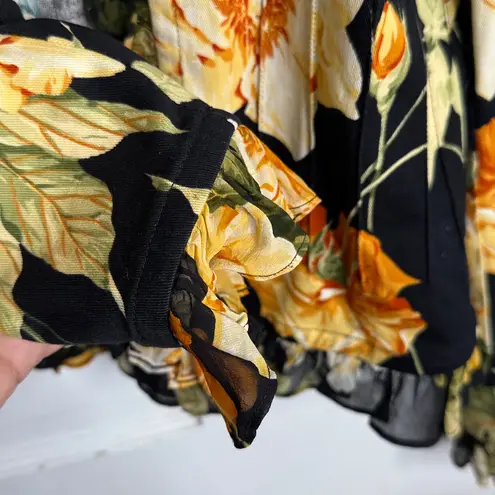 St. John Sport by Marie Gray Floral Ruffle Trim Blazer Jacket W1888 Sz 2 Black