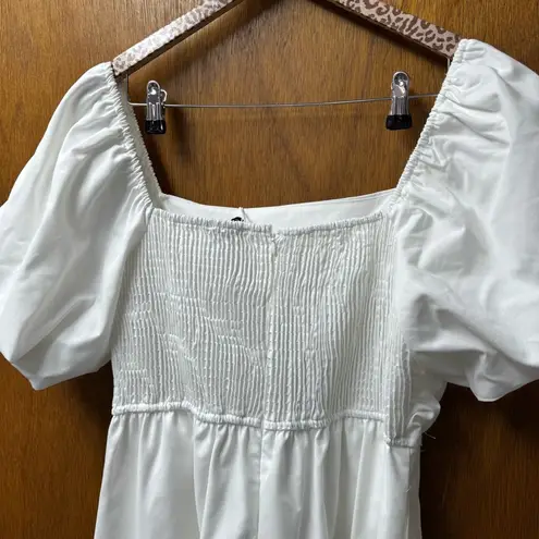 Petal and Pup NEW Clo Puff Short Sleeve Midi Dress Linen Blend White XL NWT