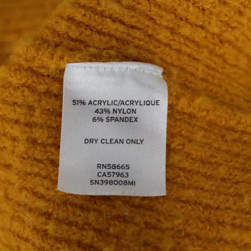 Something Navy Orange Fuzzy Ribbed Knit V Neck Oversized Sweater Size Small