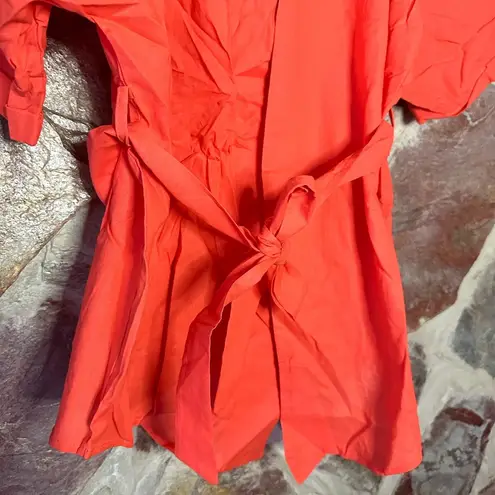 Commense Oversized Linen Tied Two Piece Pants Set size small Orange