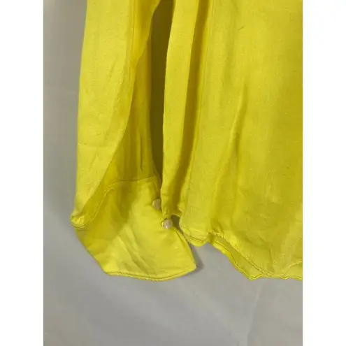 Something Navy  Yellow Long Sleeve Blouse Size Small