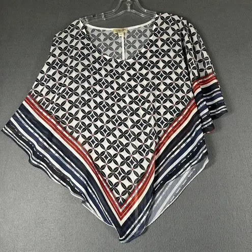 One World Womens L Red White Blue 2 Piece Top Milea Tank Top and Blouse