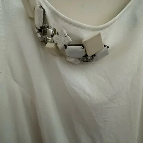 Piazza Sempione SPA EMBELLISHED COLORBLOCK WHITE TAN SLEEVELESS TOP 2