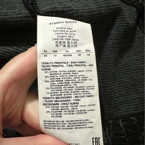 Armani Collezioni Snakeskin Print Jersey Long Sleeve Single Button Blazer Sz 10