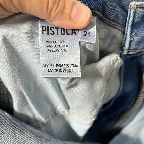 Pistola Denim Jeans distressed Lennon Crop Boot Light Wash size 24