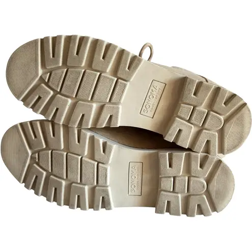 Women's Hiking Boots Lace Up Suede Sherpa 6.5 Light Tan Beige Sonoma Margarita