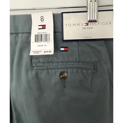 Tommy Hilfiger NWT  Green Chinos Relaxed Fit Flat Front Sz 8