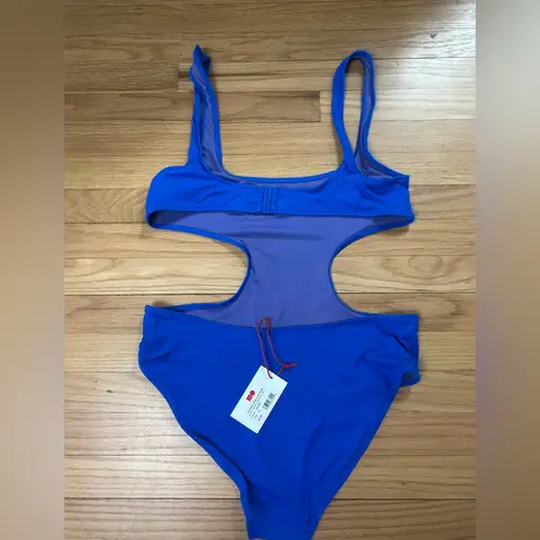 Solid & Striped NWT The Sarah Ribbed Azure Blue One Piece Bathing Suit Size XL