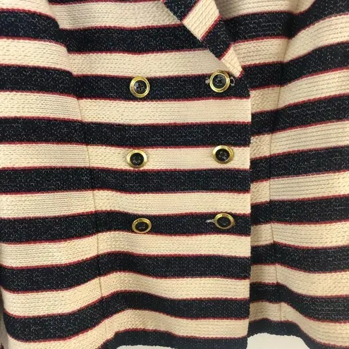 CAbi  striped 6 button blazer size 10