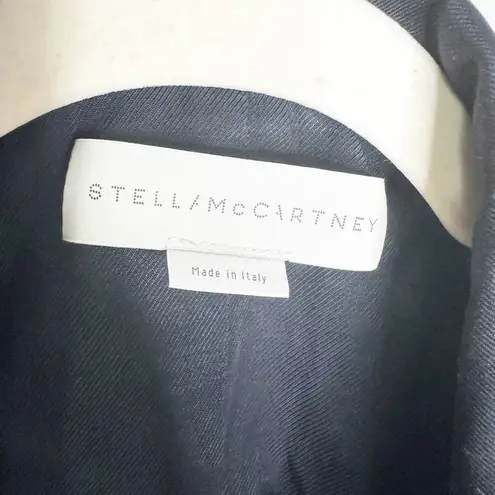 Stella McCartney Womens Blazer Zip Off Lapels Long Sleeves Glen Plaid Gray 42