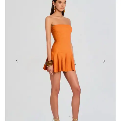 Retrofête Retrofete Annina Knit Dress in Metallic Aperitivo Orange Strapless Women’s S