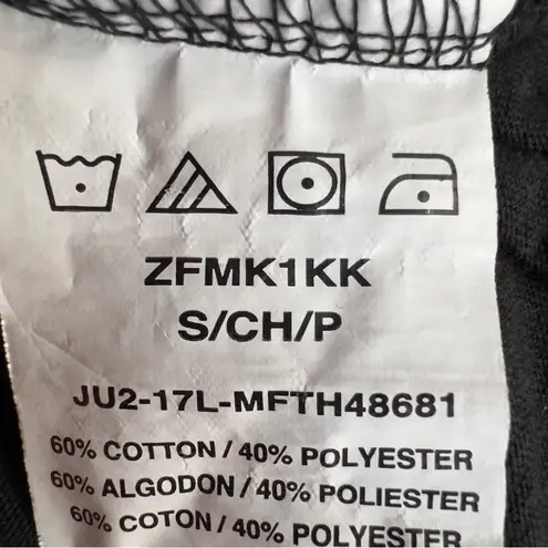 Riders By Lee Indigo Burnout Top Size Small Black Crewneck 3/4 Sleeve Sn…