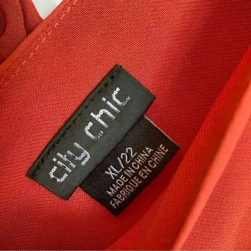 City Chic Adore Dress in Fruit Punch Chiffon Flutter Sleeves Size 22