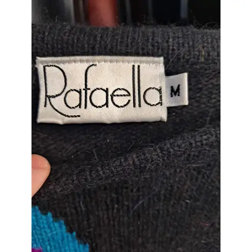 Rafaella Women's Black Rabbit & Lambswool Retro Shape Sweater Size M