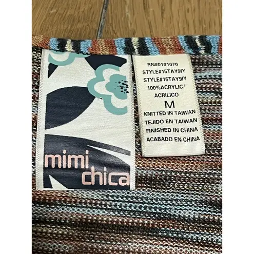 Mimi Chica Women’s Long Sleeve Tie Cardigan Multicolored Wrap Size Medium