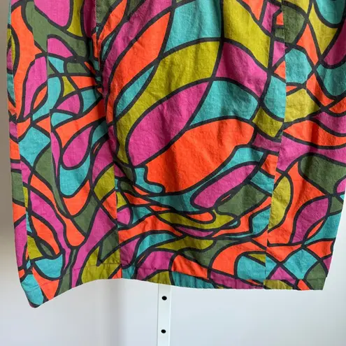 Anthropologie Fish Fry sz L multicolor stained glass cotton mini dress Pink Size L