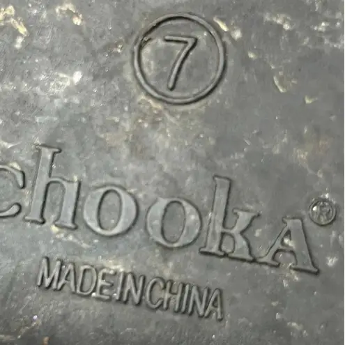 Chooka delridge Black Rubber rain ankle Boots casual neutral workwear