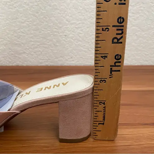 Anne Klein  AK Sport Cerise Light Pink Blush Suede Ruffle Slide Sandals Size 6M