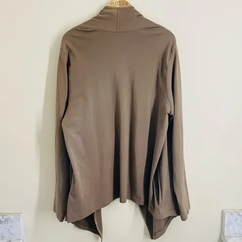 J. Jill Perfect Pima Cascade Cardigan Women’s XL Brown 100% Pima Cotton